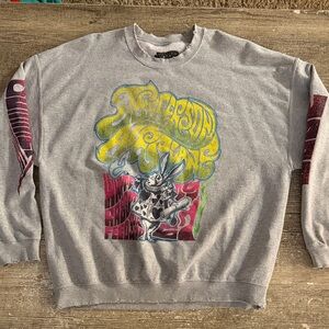 Urban Outfitters Jefferson Airplane oversized gray crewneck sweatshirt